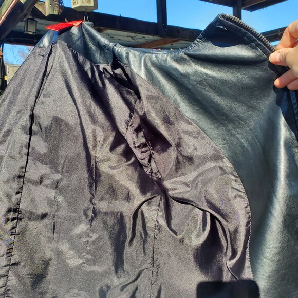 Gorgeous Embroidered Black Faux Leather Jacket V Christina - Picture 12 of 15